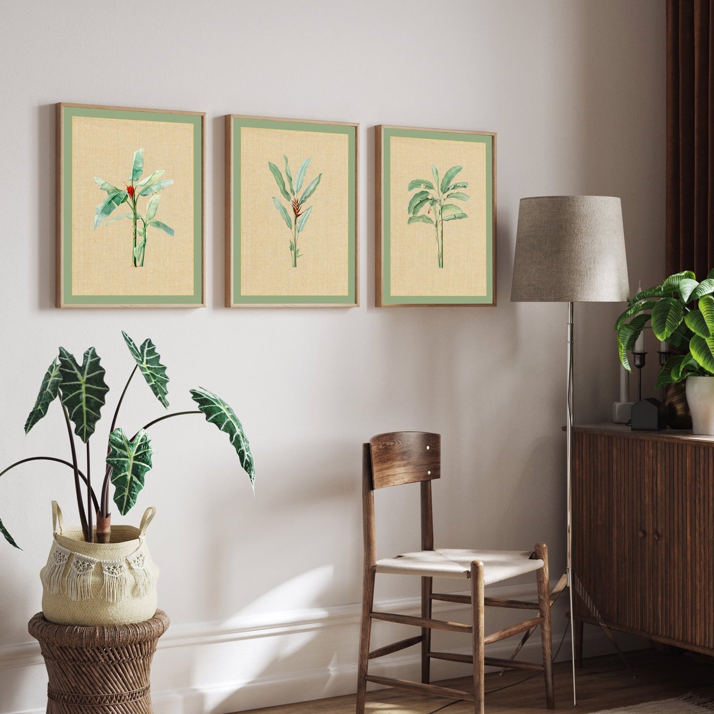 Vintage Banana Leaf Walls Premium Wall Art Canvas by MeriDeewar