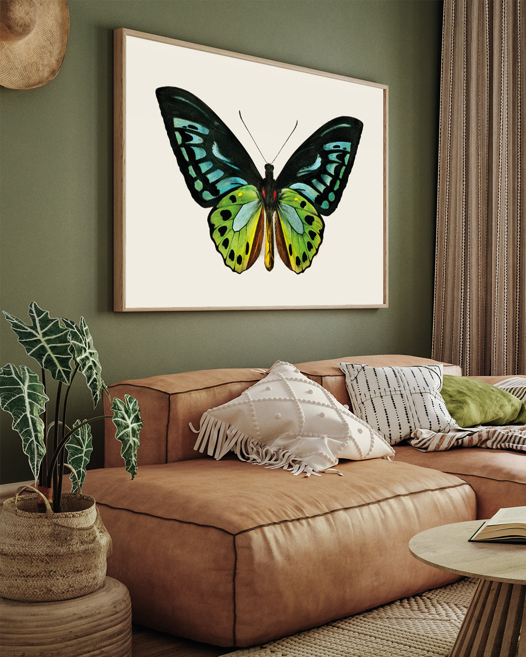 Vintage Butterfly Painting 3 : 4 Horizontal New Premium Wall Art Canvas by MeriDeewar