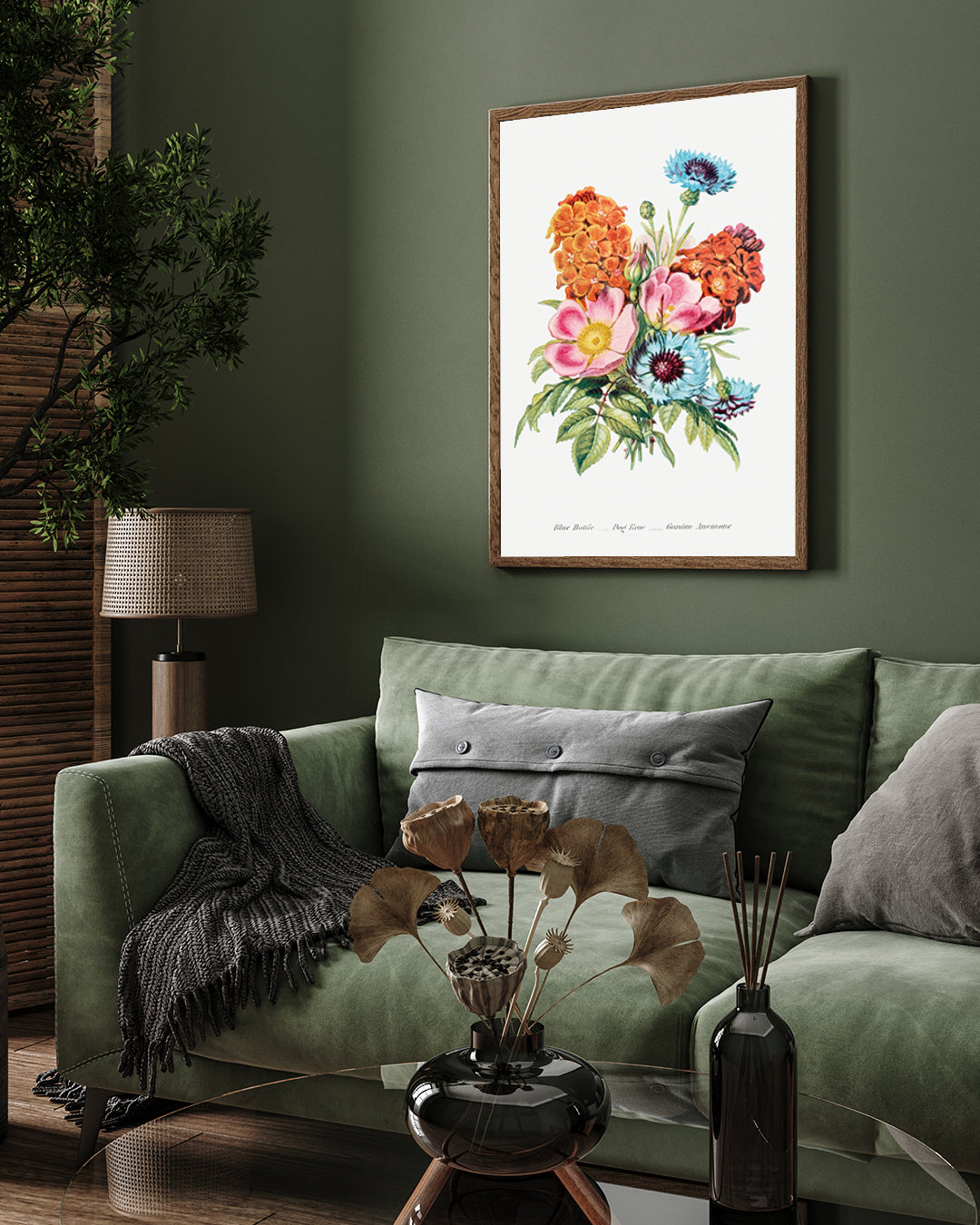 Vintage flower bouquet Artwork 3 : 4 Vertical New Premium Wall Art Canvas by MeriDeewar