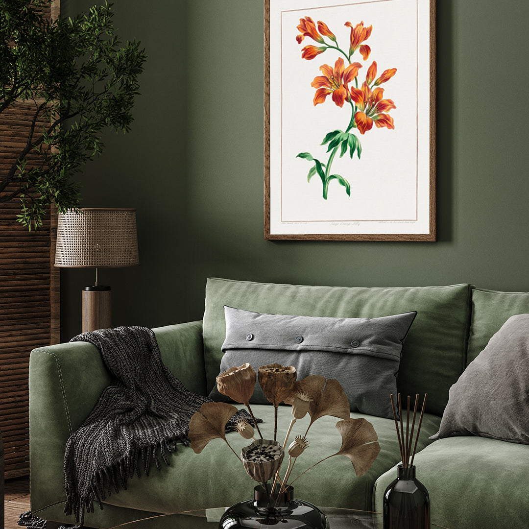 Vintage Flower/ Large Orange Lily by John Edwards 3 : 4 Vertical New Premium Wall Art Canvas by MeriDeewar