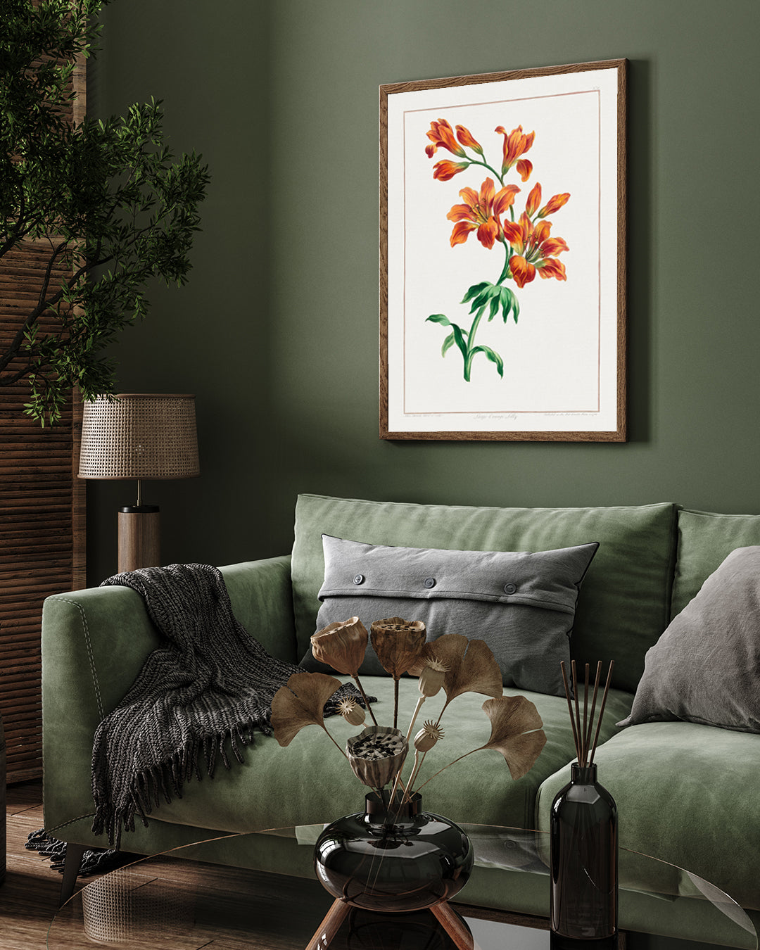 Vintage Flower/ Large Orange Lily by John Edwards 3 : 4 Vertical New Premium Wall Art Canvas by MeriDeewar