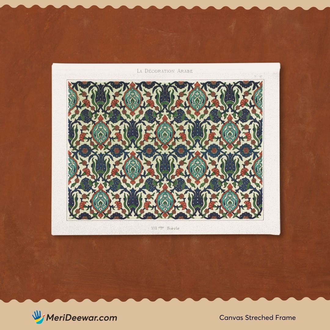 Vintage Islamic floral art 3 : 4 Horizontal New Premium Wall Art Canvas by MeriDeewar