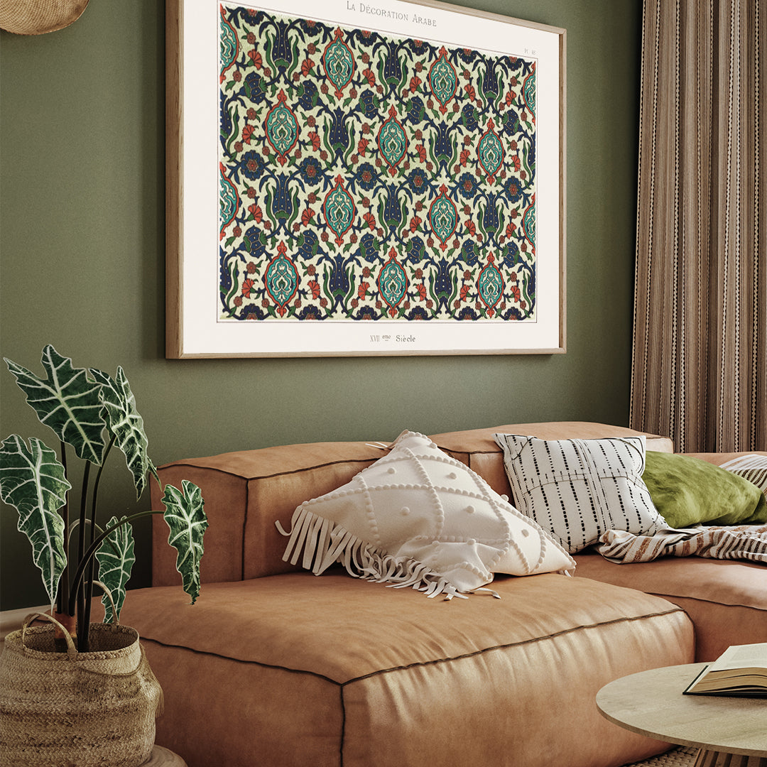 Vintage Islamic floral art 3 : 4 Horizontal New Premium Wall Art Canvas by MeriDeewar