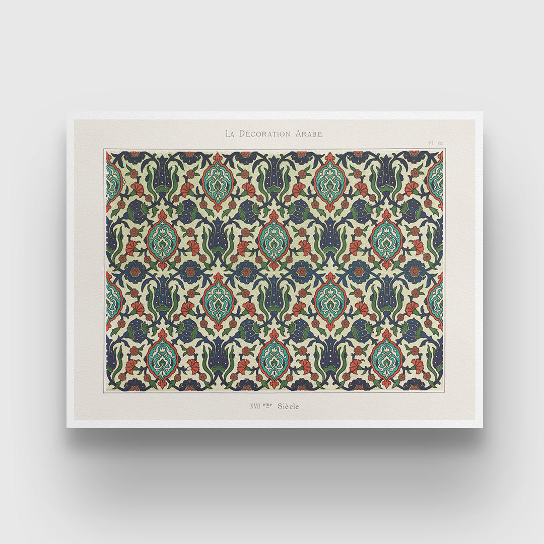 Vintage Islamic floral art 3 : 4 Horizontal New Premium Wall Art Canvas by MeriDeewar