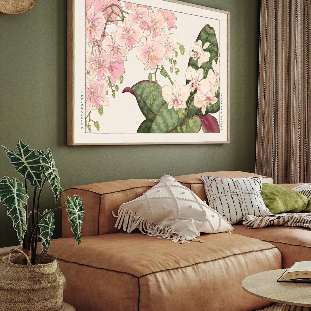Vintage orchid flowe 3 : 4 Horizontal New Premium Wall Art Canvas by MeriDeewar