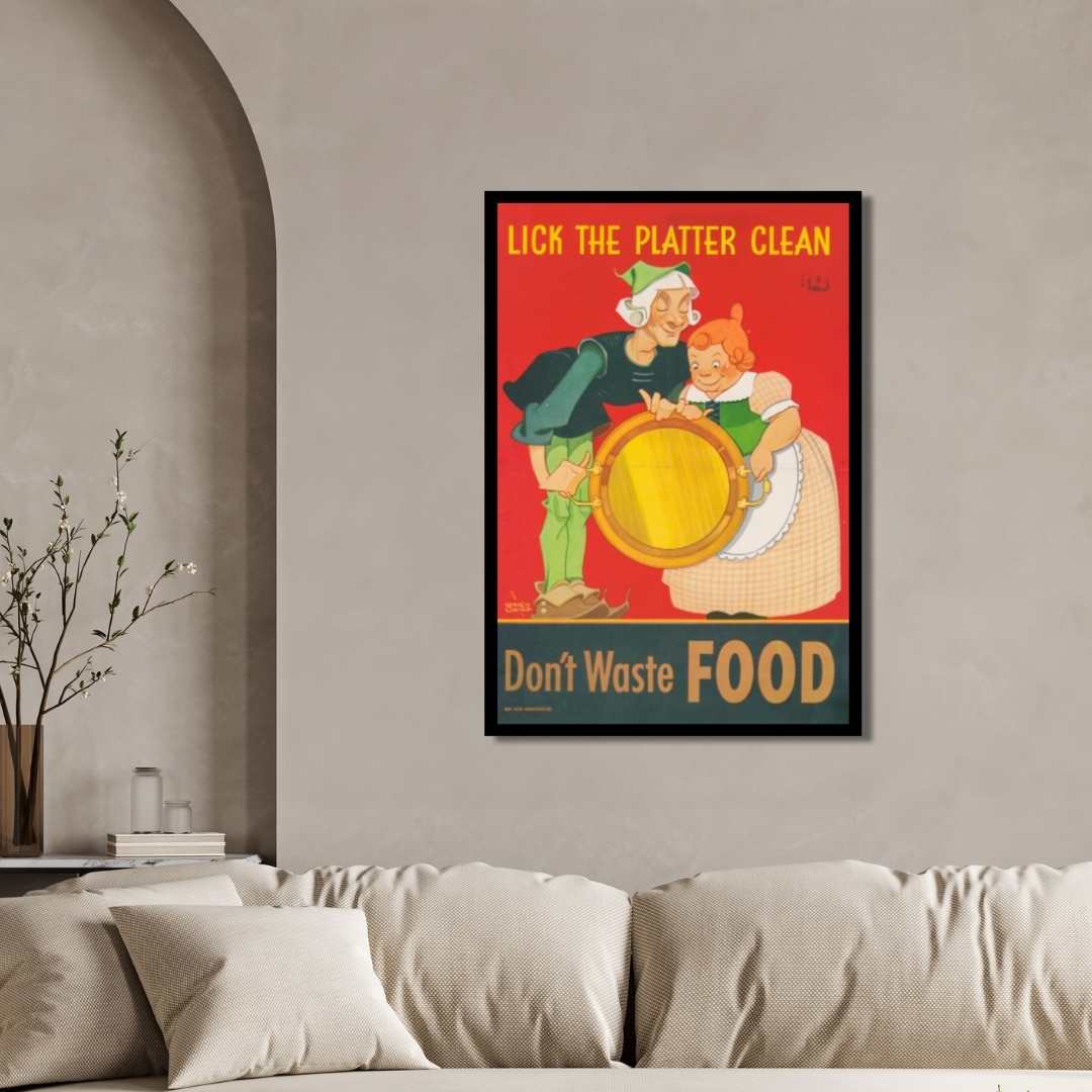 Vintage Retro Satirical Propaganda Illustration Poster | Vertical White Framed Wall Art 2 : 3 Vertical Premium Wall Art Canvas by MeriDeewar