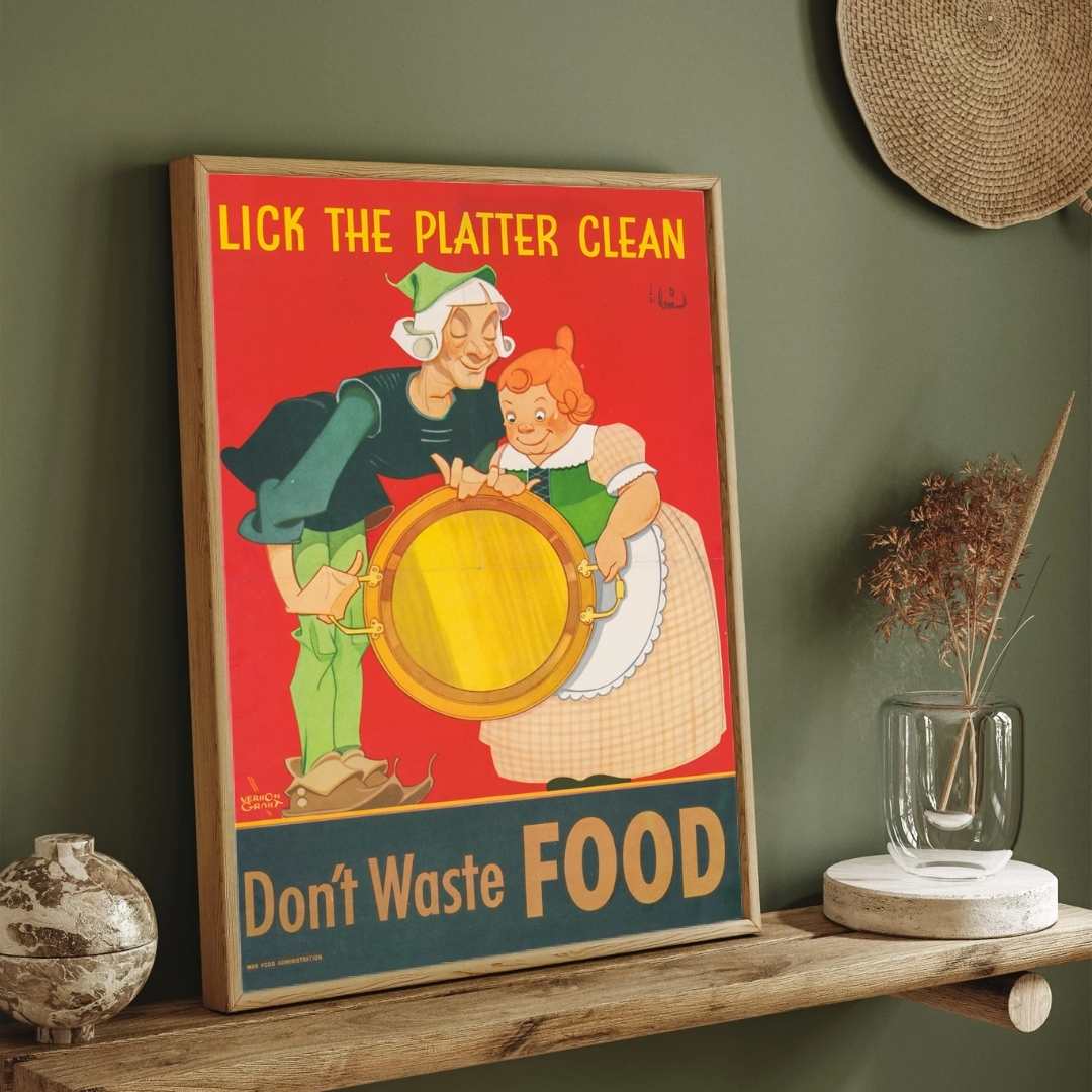 Vintage Retro Satirical Propaganda Illustration Poster | Vertical White Framed Wall Art 2 : 3 Vertical Premium Wall Art Canvas by MeriDeewar