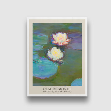 Water Lilies By Claude Monet Painting 3 : 4 Vertical New Premium Wall Art Canvas by MeriDeewar