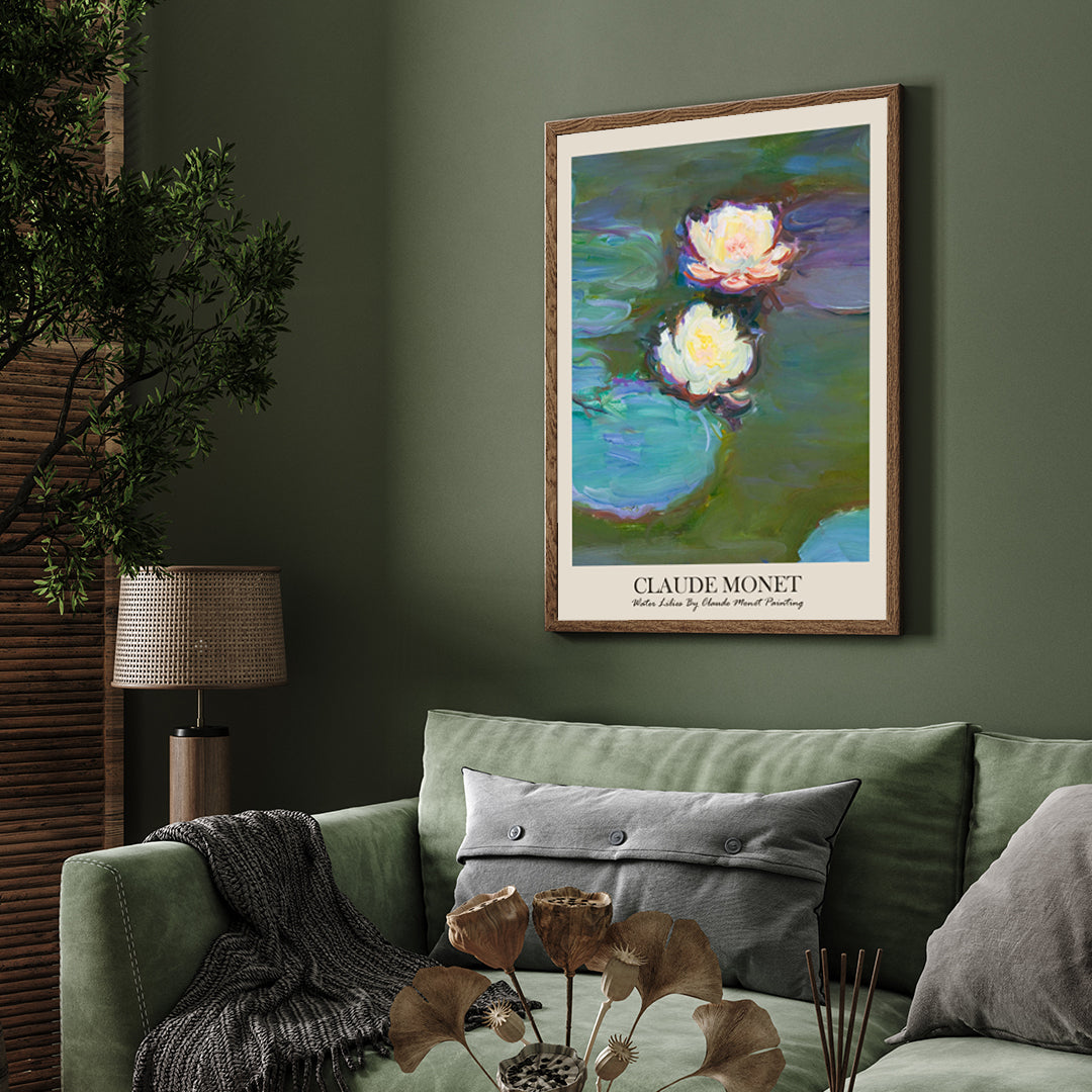 Water Lilies By Claude Monet Painting 3 : 4 Vertical New Premium Wall Art Canvas by MeriDeewar