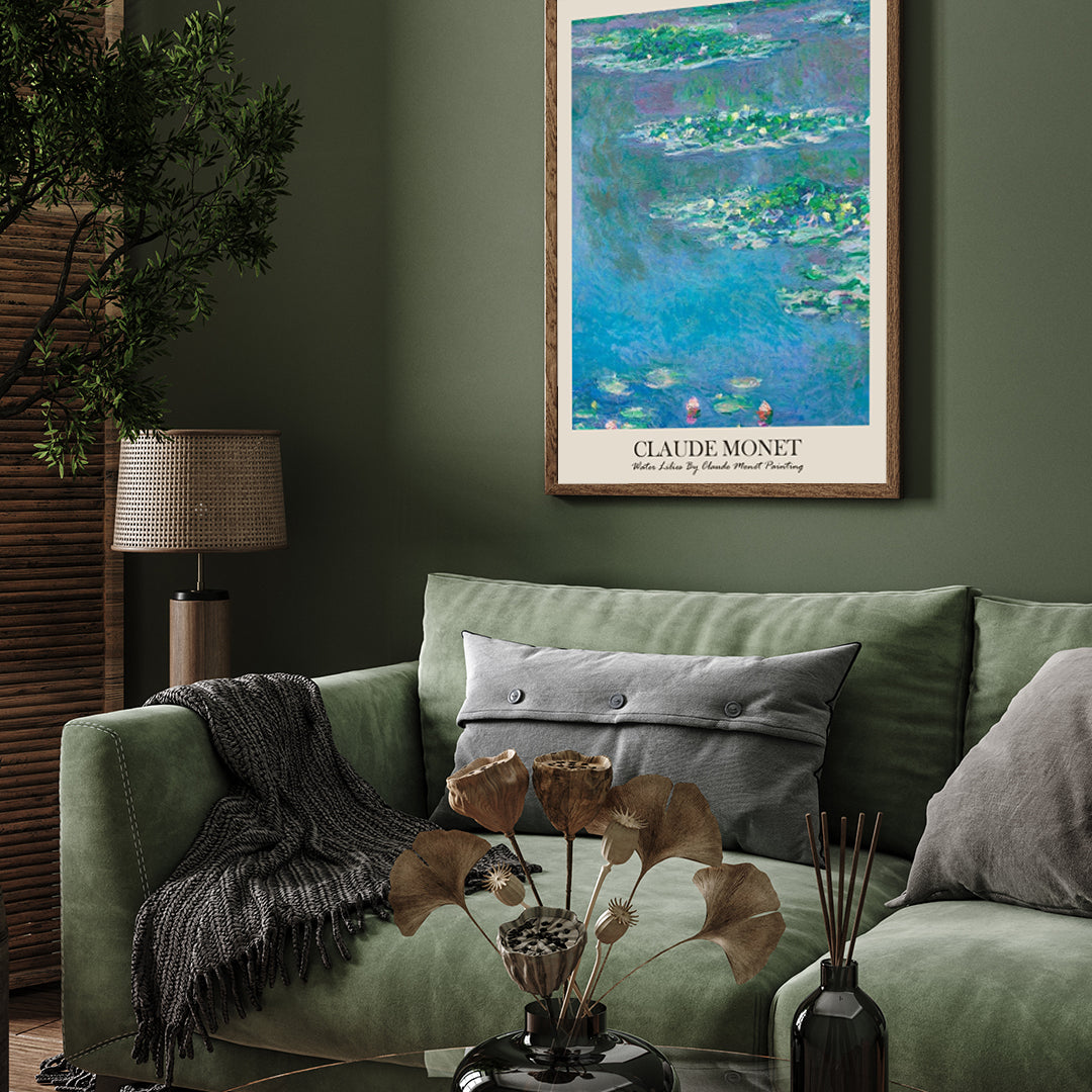 Water Lilies Painting By Claude Monet 3 : 4 Vertical New Premium Wall Art Canvas by MeriDeewar