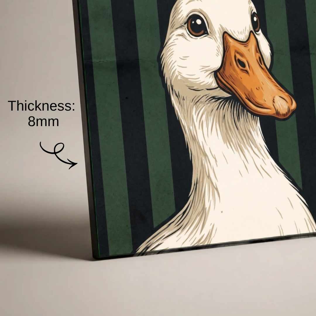 "What The Duck" Funny Animal Illustration Poster | Vertical Borderless Art Frame Poster Premium Wall Art Canvas by MeriDeewar