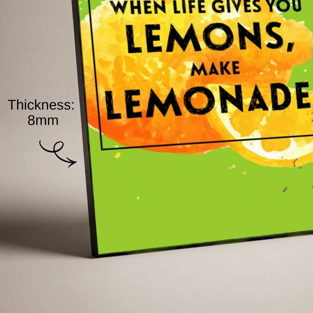 "When Life Gives You Lemons" Quote Poster | Vertical Borderless Art Frame Poster Premium Wall Art Canvas by MeriDeewar