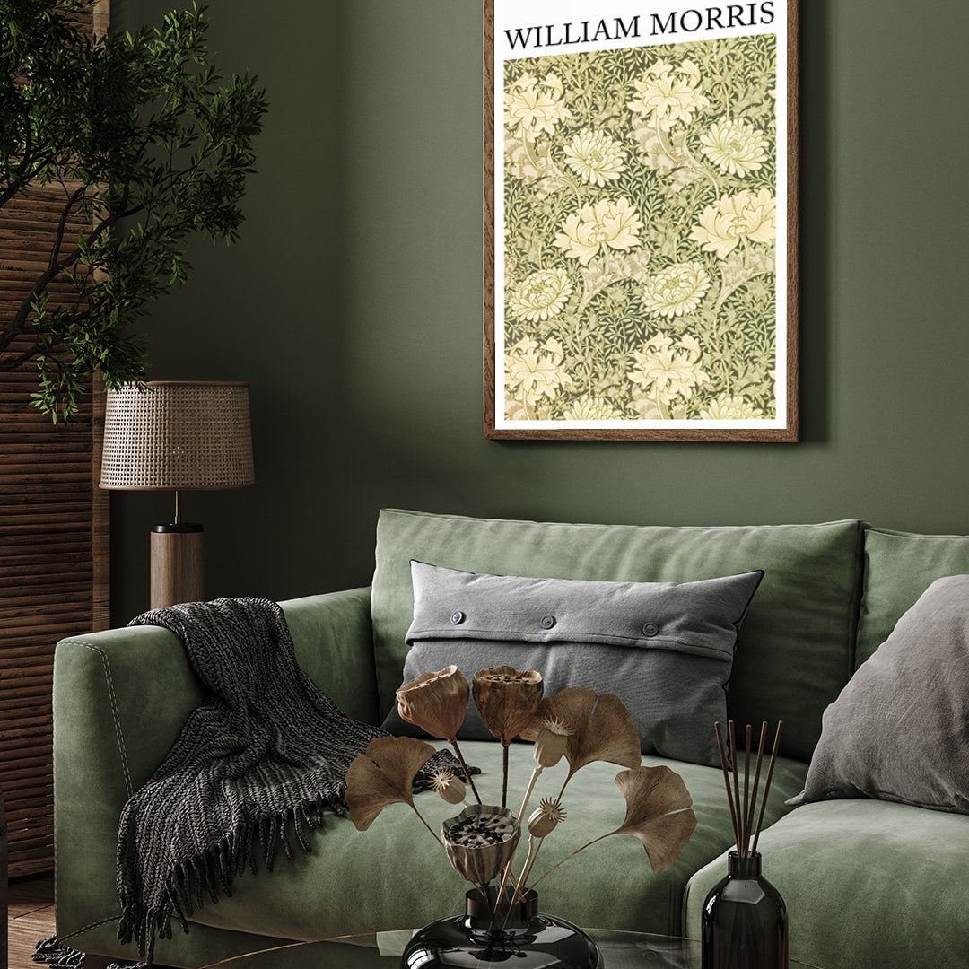 William Morris Flower Pattern 3 : 4 Vertical New Premium Wall Art Canvas by MeriDeewar