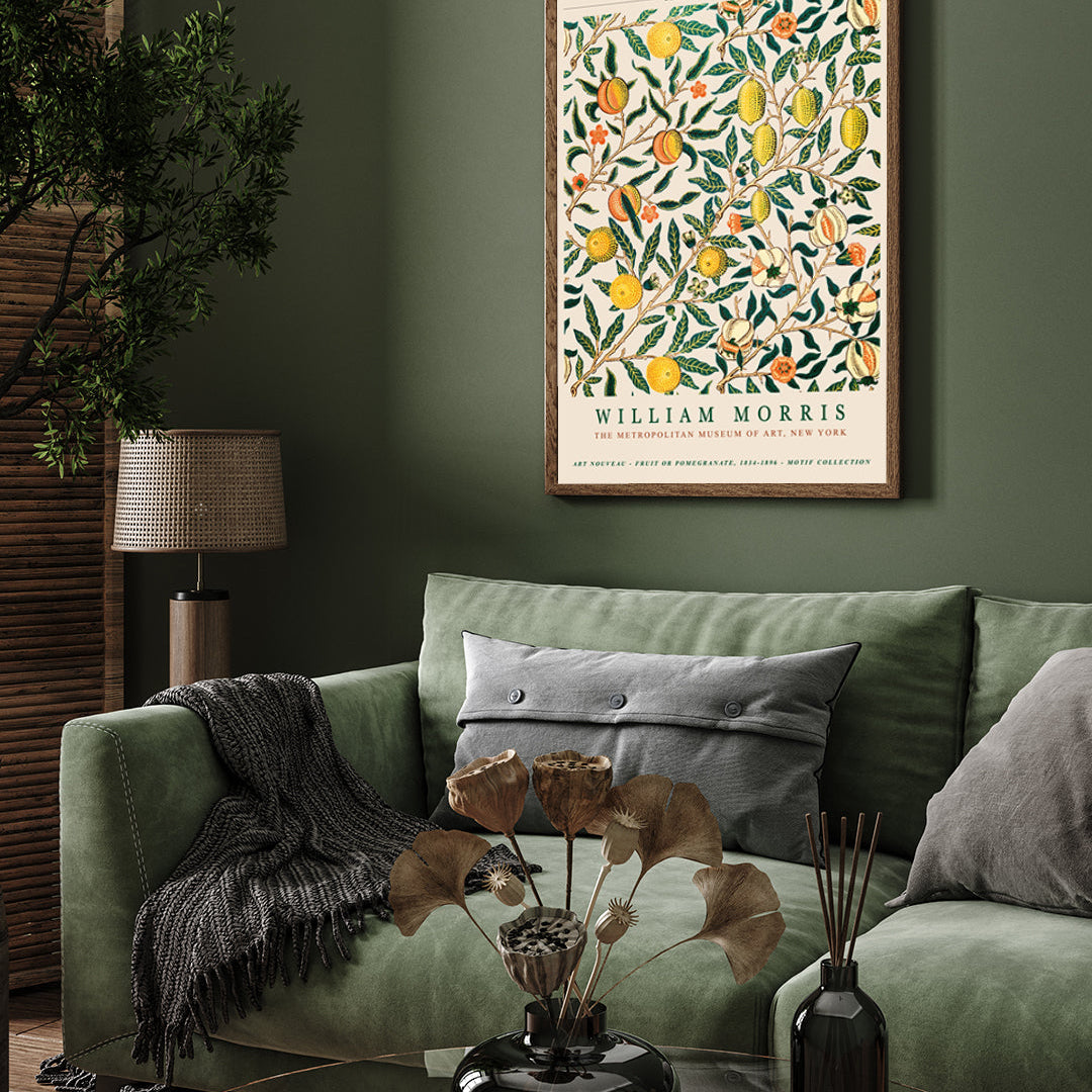 William Morris Fruit Pomegranate Poster 3 : 4 Vertical New Premium Wall Art Canvas by MeriDeewar