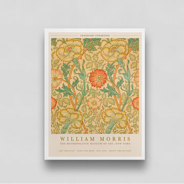 William Morris Pink Rose - Poster 3 : 4 Vertical New Premium Wall Art Canvas by MeriDeewar