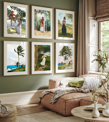 Winslow Homer Wall Art Set of 6 Walls Premium Wall Art Canvas by MeriDeewar