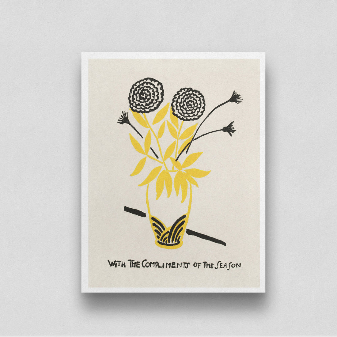 With the Compliments of the Season Poster by Henry Lyman Sayen 3 : 4 Vertical New Premium Wall Art Canvas by MeriDeewar
