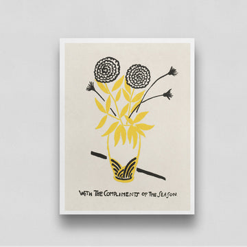 With the Compliments of the Season Poster by Henry Lyman Sayen 3 : 4 Vertical New Premium Wall Art Canvas by MeriDeewar
