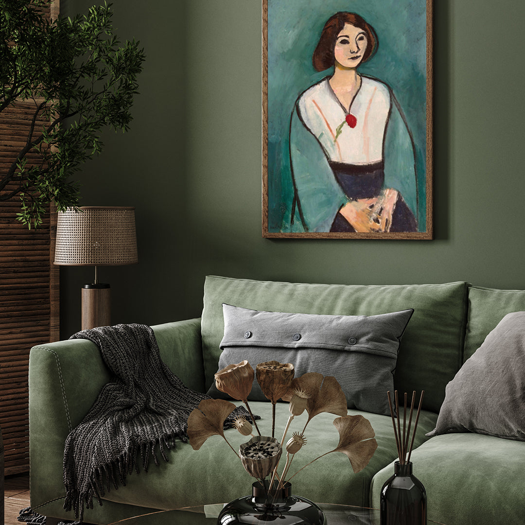 Woman in green by Henri Matisse 3 : 4 Vertical New Premium Wall Art Canvas by MeriDeewar