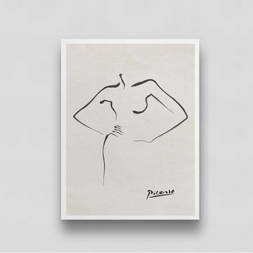 Woman Line Art Poster by Pablo Picasso 3 : 4 Vertical New Premium Wall Art Canvas by MeriDeewar