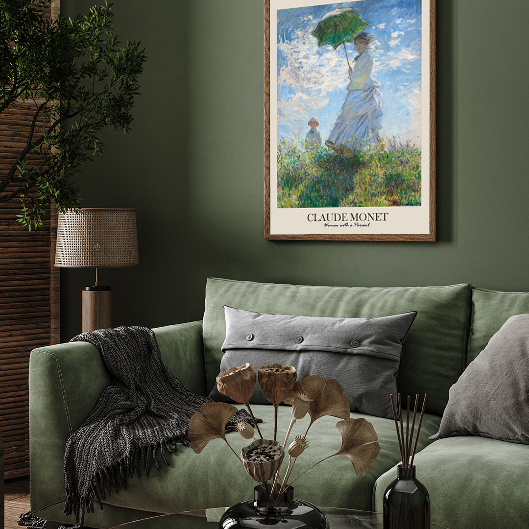 Woman with a Parasol Painting by Claude Monet 3 : 4 Vertical New Premium Wall Art Canvas by MeriDeewar
