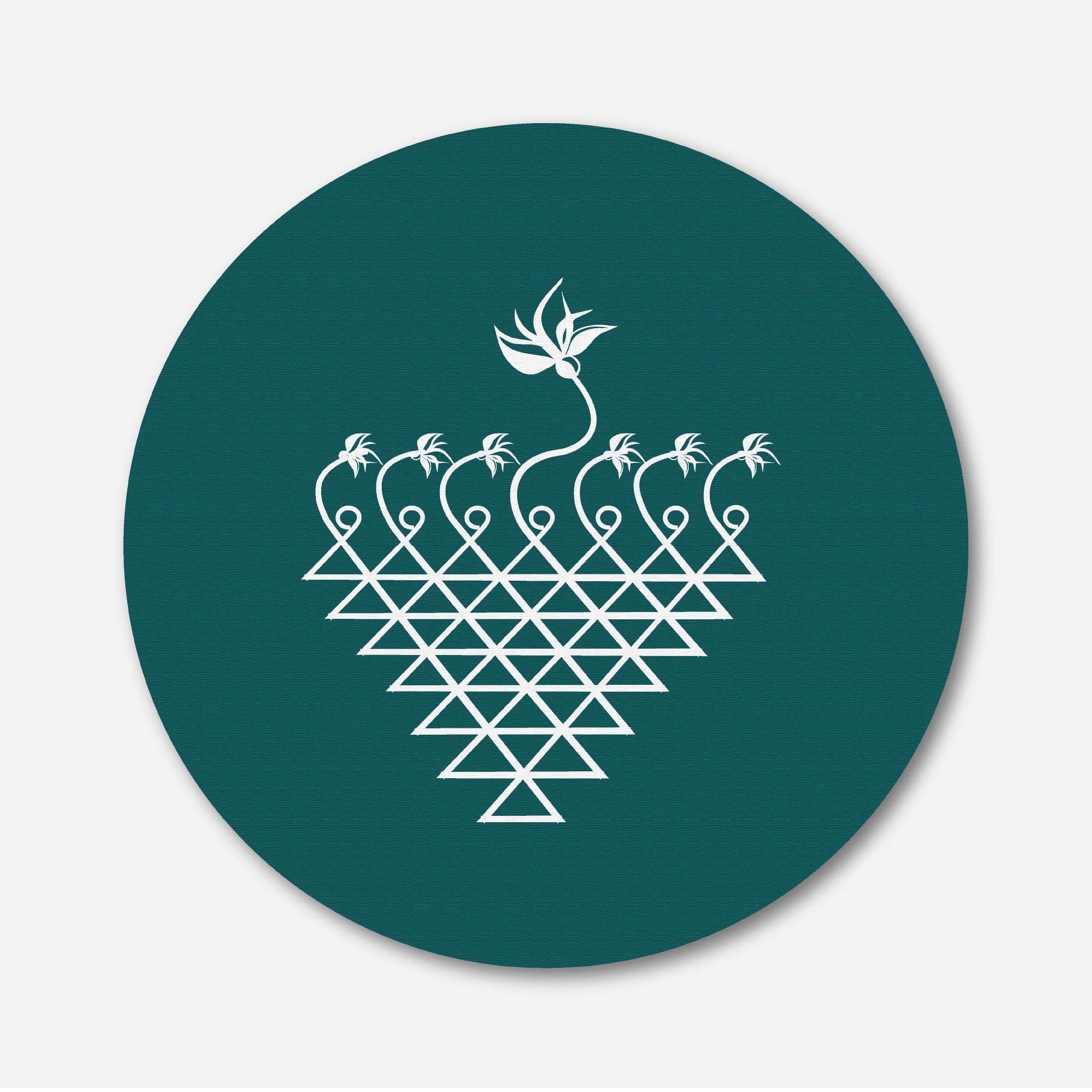 Yantra saraswati Circular Canvas Frame Circular Canvas Frame Premium Wall Art Canvas by MeriDeewar