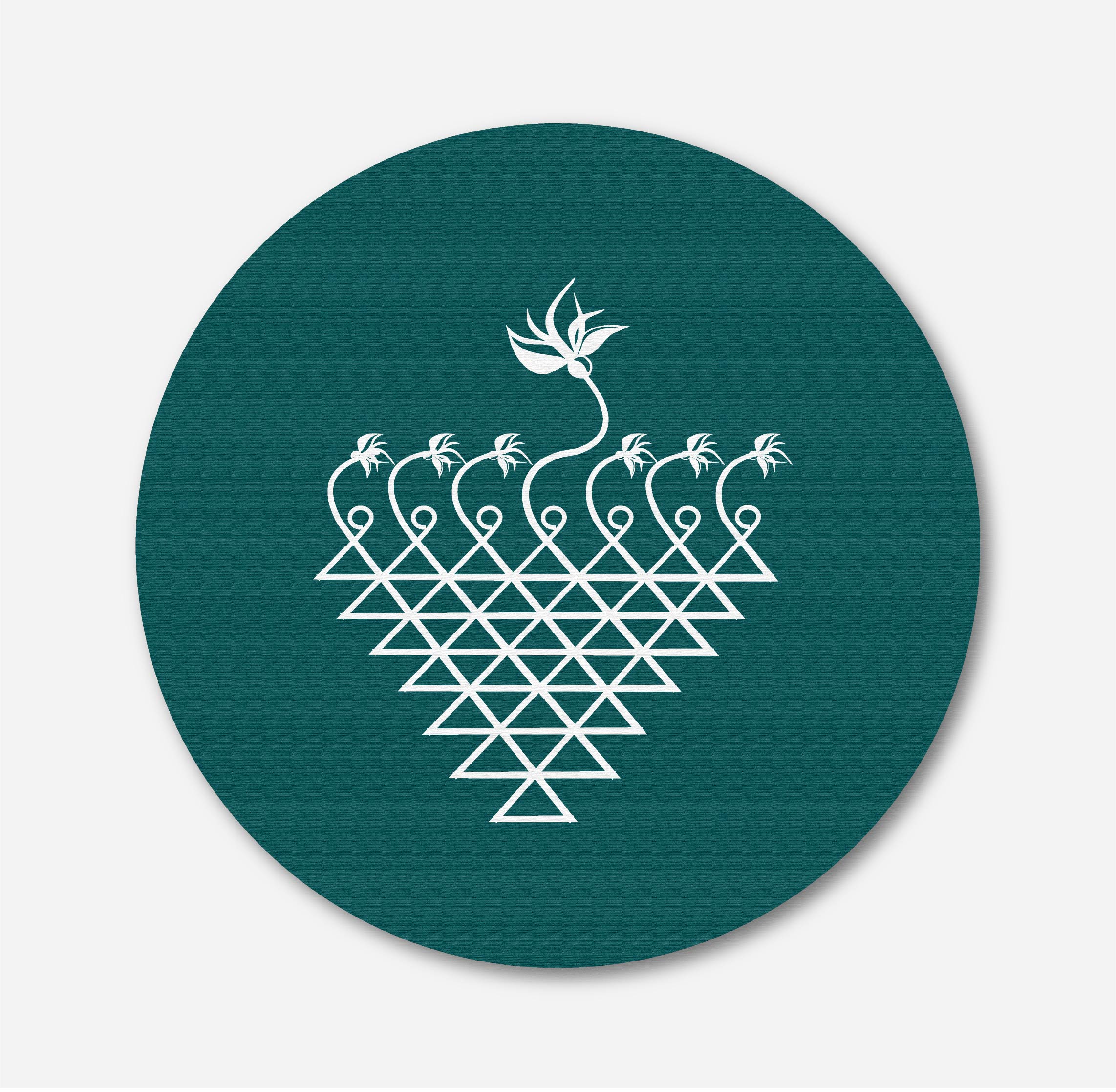 Yantra saraswati Circular Canvas Frame Circular Canvas Frame Premium Wall Art Canvas by MeriDeewar