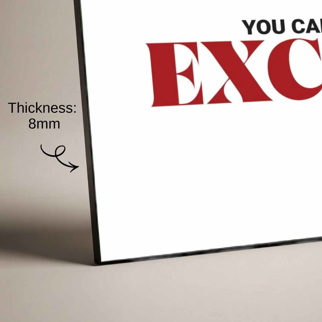 "You Can't Deposit Excuses" Typography Poster | Horizontal Borderless Art Frame Poster Premium Wall Art Canvas by MeriDeewar