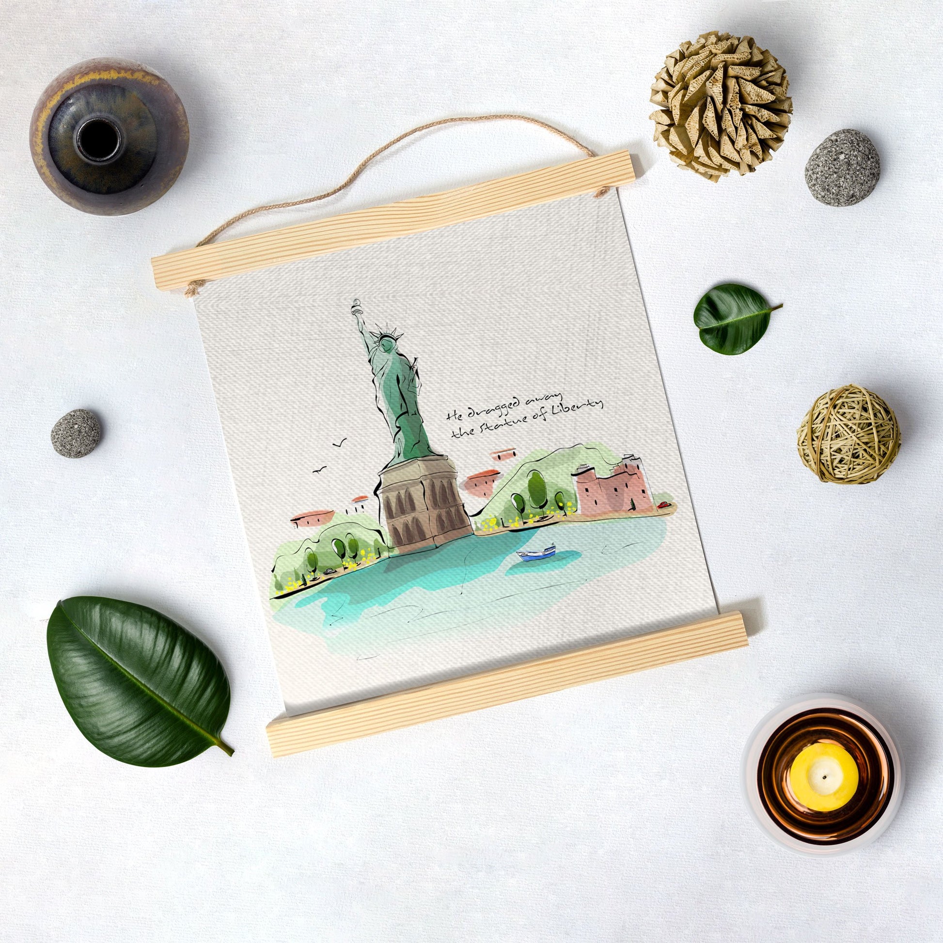 Statue of liberty Artwork Hanging Canvas Painting - Meri Deewar - MeriDeewar