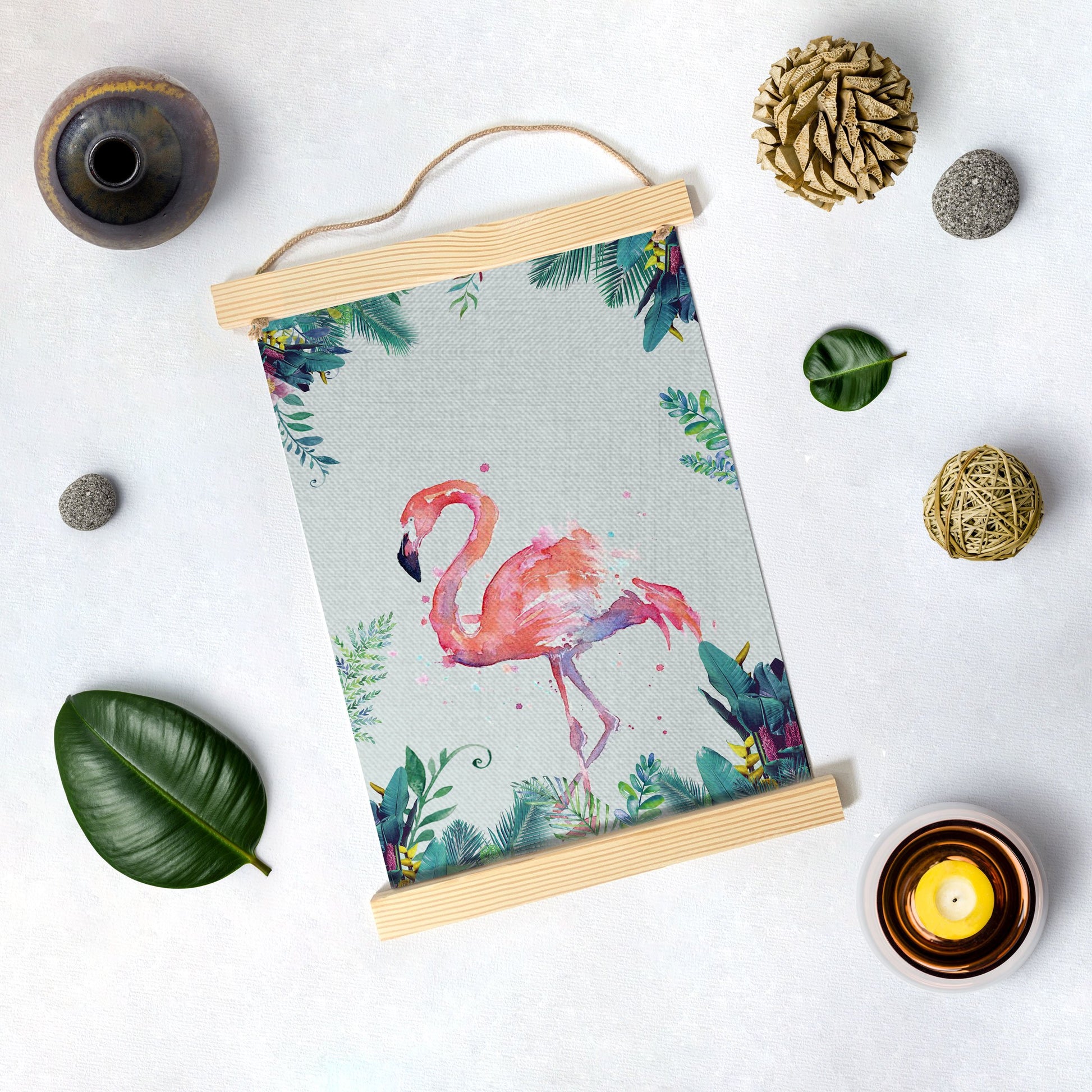 Flamingo Hanging Canvas Painting - Meri Deewar - MeriDeewar