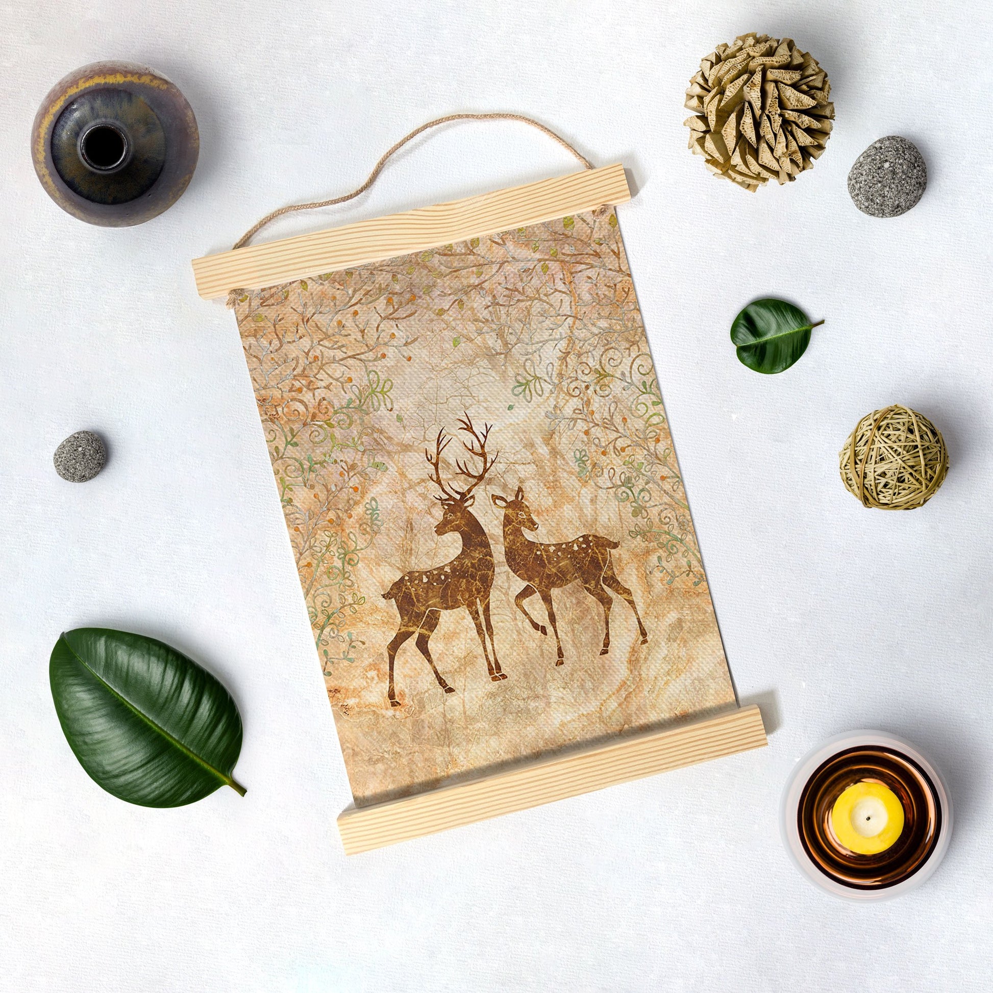 Deer Hanging Canvas Painting - Meri Deewar - MeriDeewar