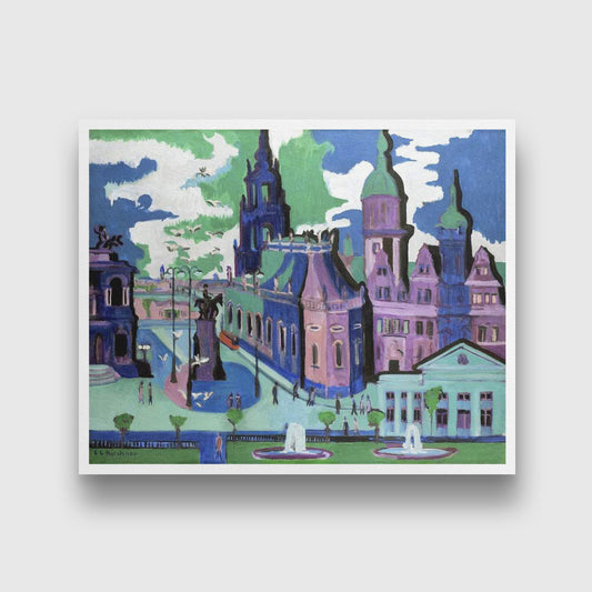 View of Dresden Schlossplatz - Painting MeriDeewar - MeriDeewar