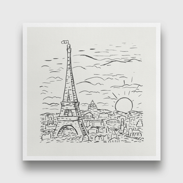 View of the Eiffel Tower in Paris Painting