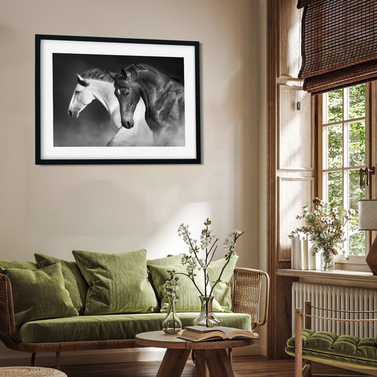 Majestic Stallions Framed Wall Painting