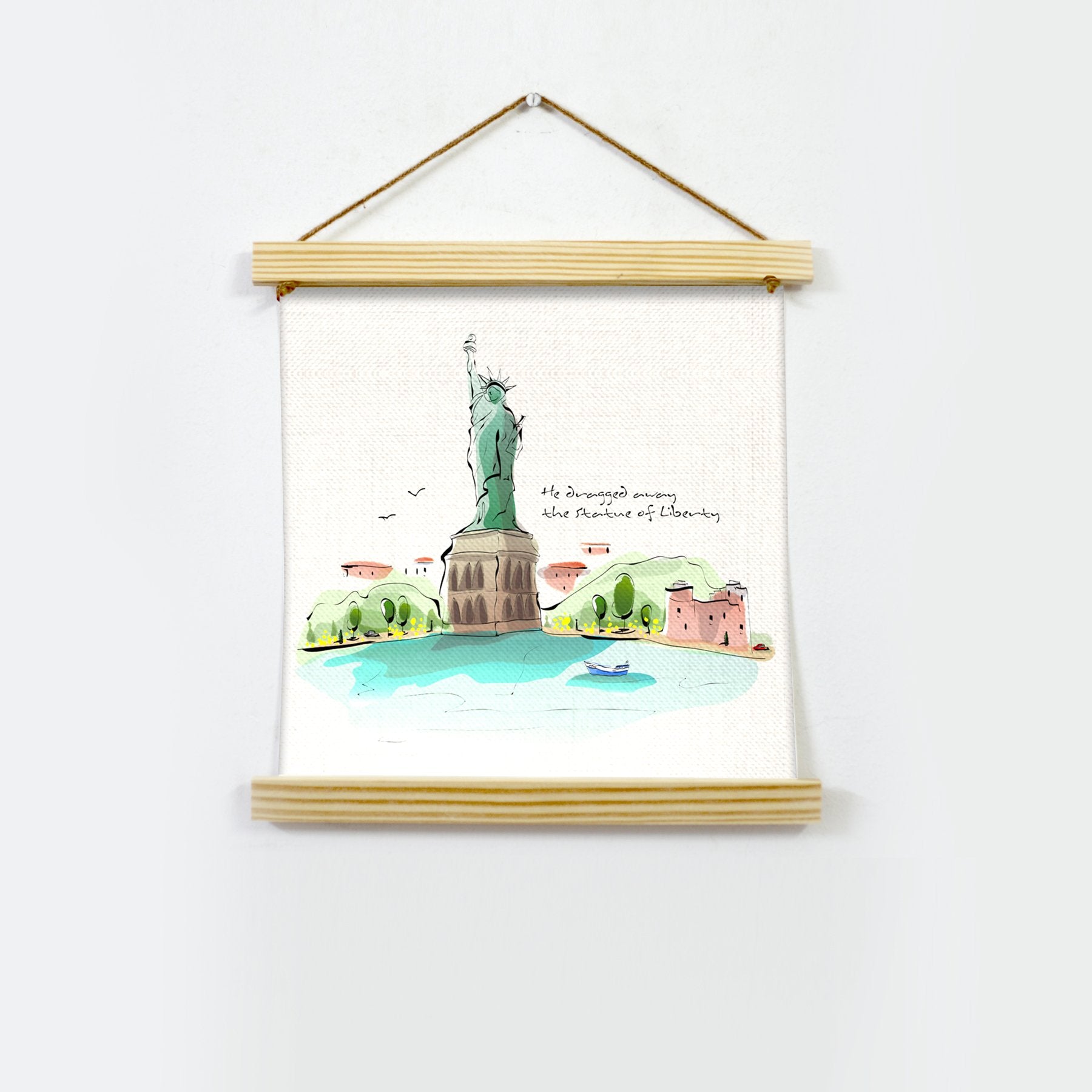 Statue of liberty Artwork Hanging Canvas Painting - Meri Deewar - MeriDeewar