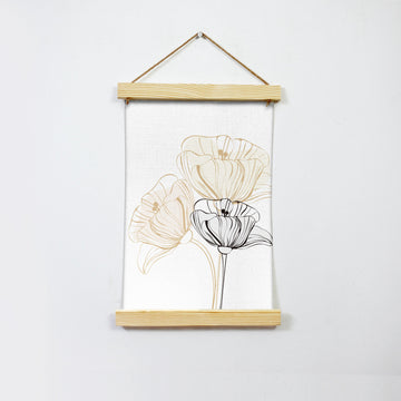 Poppy Flowers Wall Art Hanging Canvas Painting - Meri Deewar - MeriDeewar