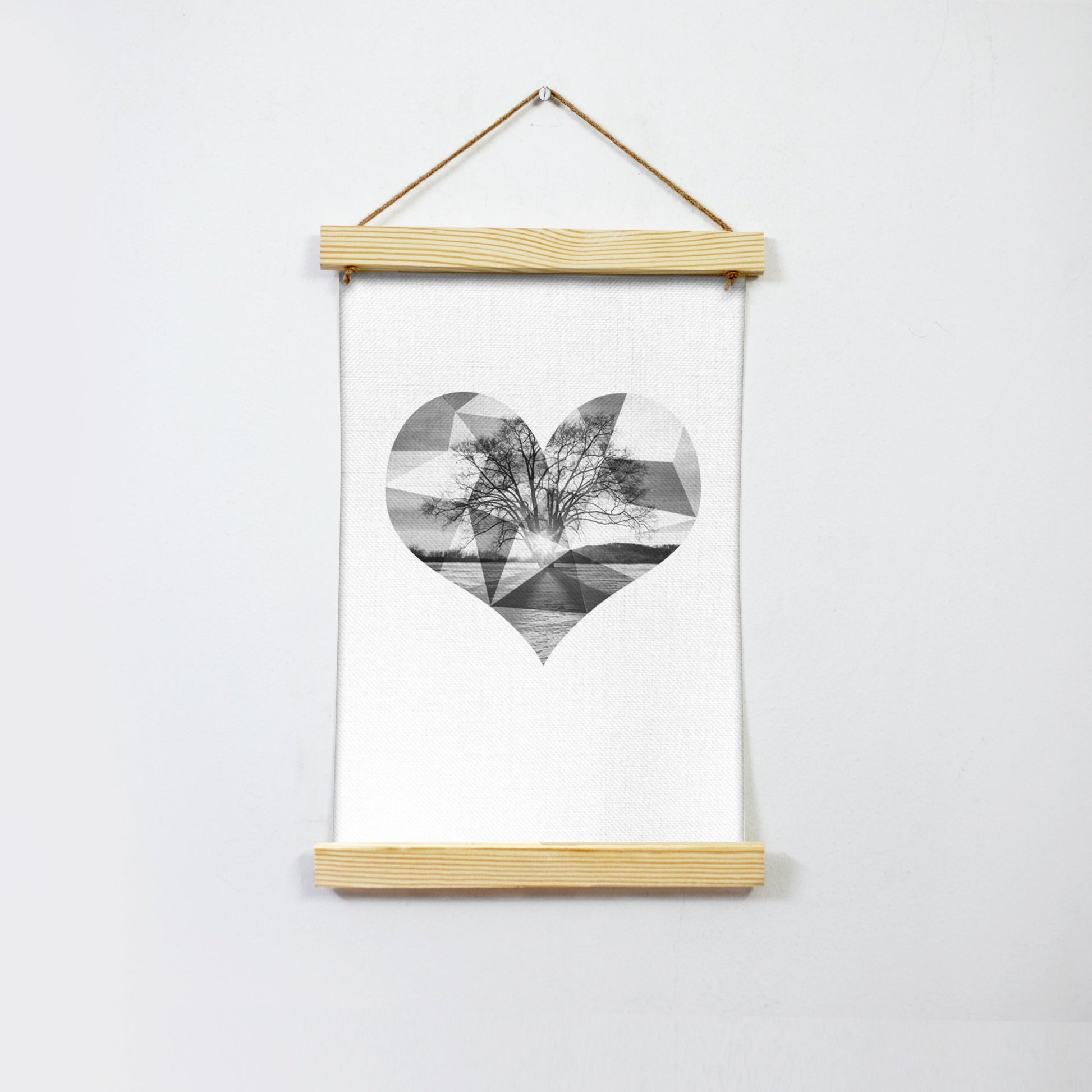 Geometric Heart Hanging Canvas Painting - Meri Deewar - MeriDeewar