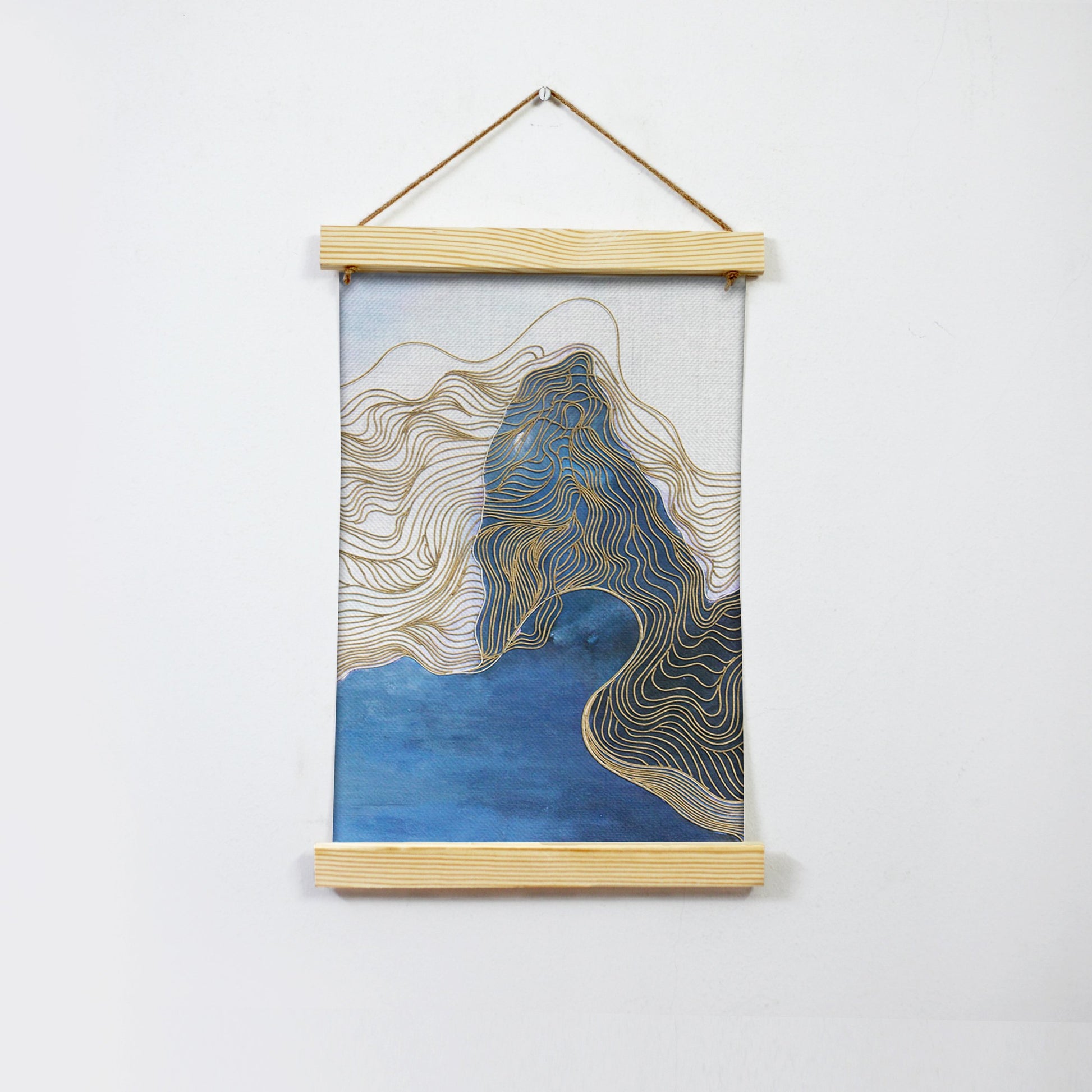 Mountains Waves Hanging Canvas Painting - Meri Deewar - MeriDeewar