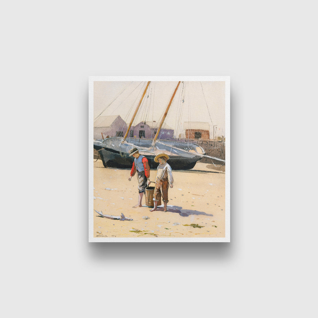A Basket of Clams painting - Meri Deewar 5 : 6 Vertical Premium Wall Art Canvas by MeriDeewar