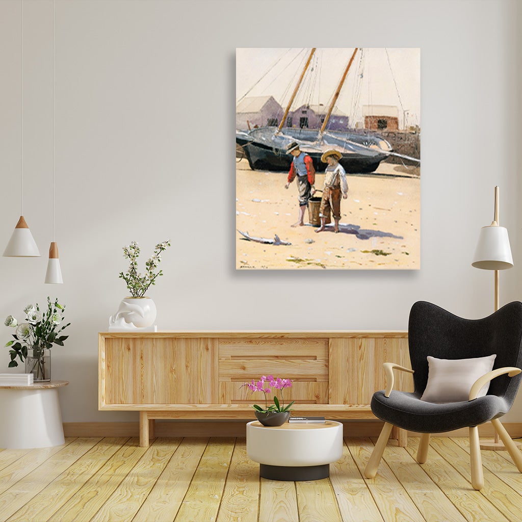 A Basket of Clams painting - Meri Deewar 5 : 6 Vertical Premium Wall Art Canvas by MeriDeewar