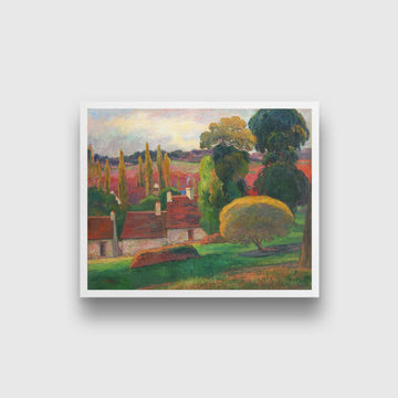 A Farm in Brittany Painting-Meri Deewar 4 :5 Vertical Premium Wall Art Canvas by MeriDeewar