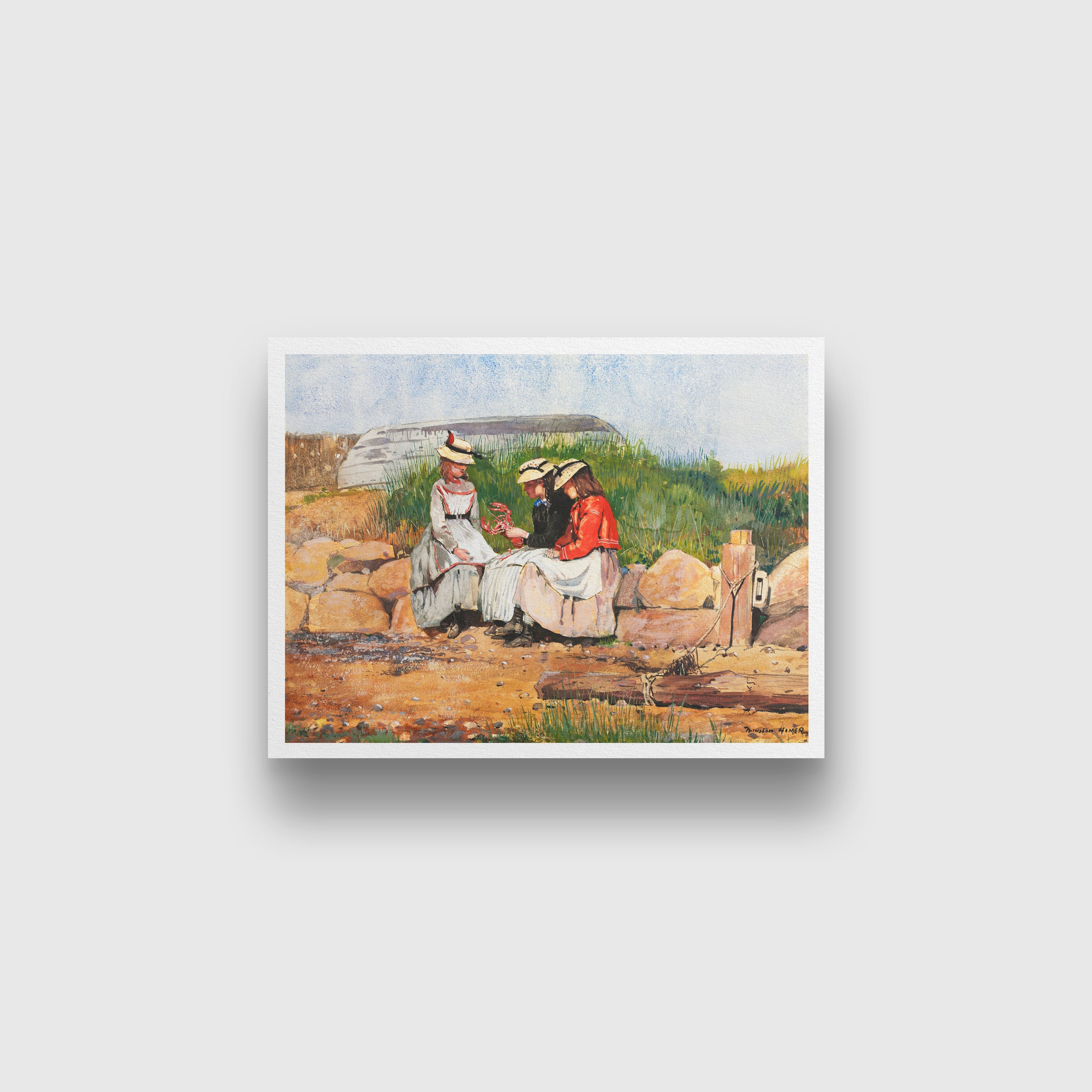 A Fishermans Daughter painting - Meri Deewar 3 : 2 Horizontal Premium Wall Art Canvas by MeriDeewar