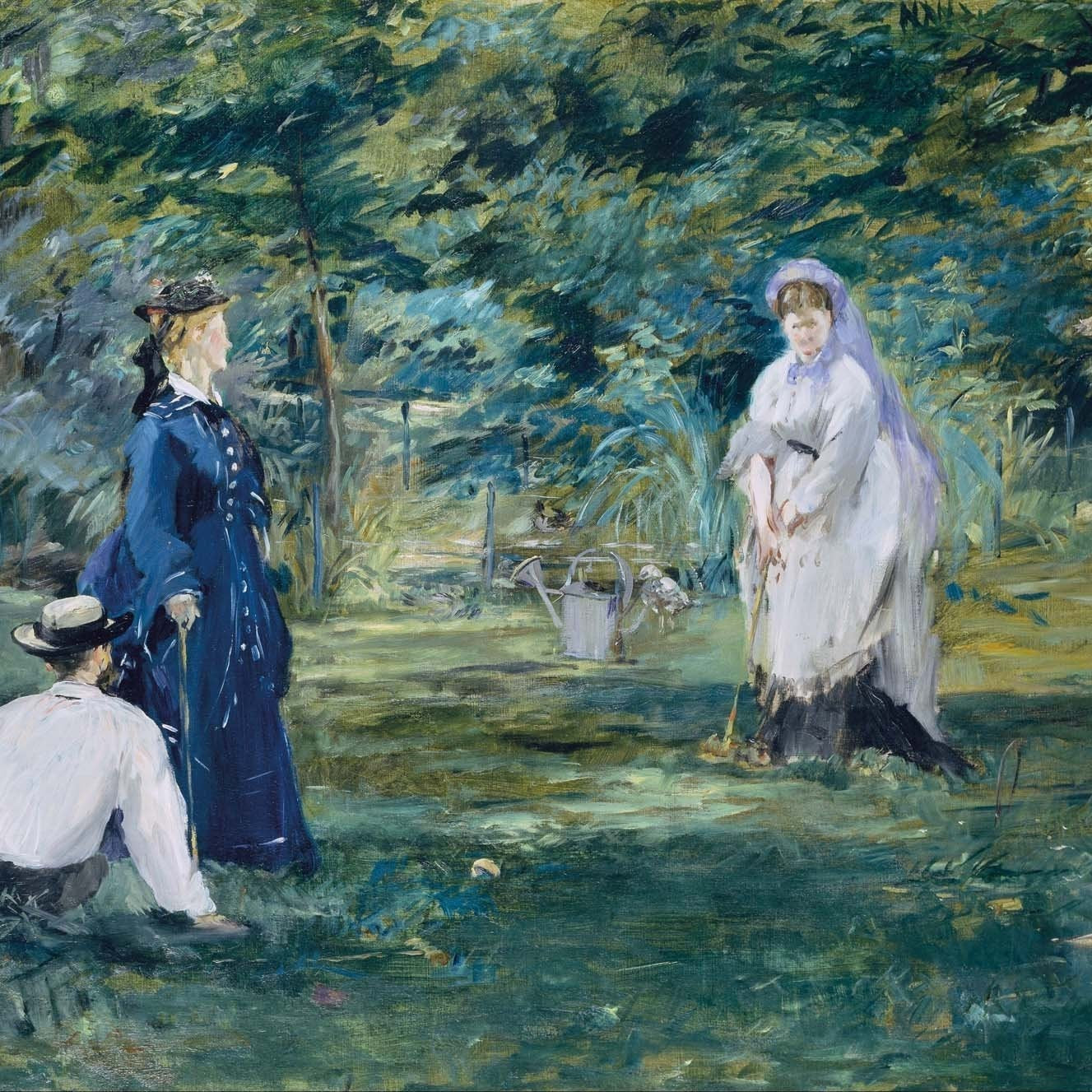 A Game of Croquet Painting - Meri Deewar 3 : 2 Horizontal Premium Wall Art Canvas by MeriDeewar