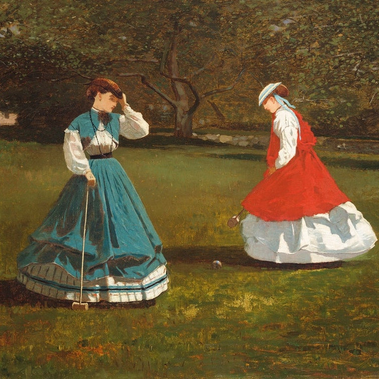 A Game of Croquet painting - Meri Deewar 3 : 2 Horizontal Premium Wall Art Canvas by MeriDeewar