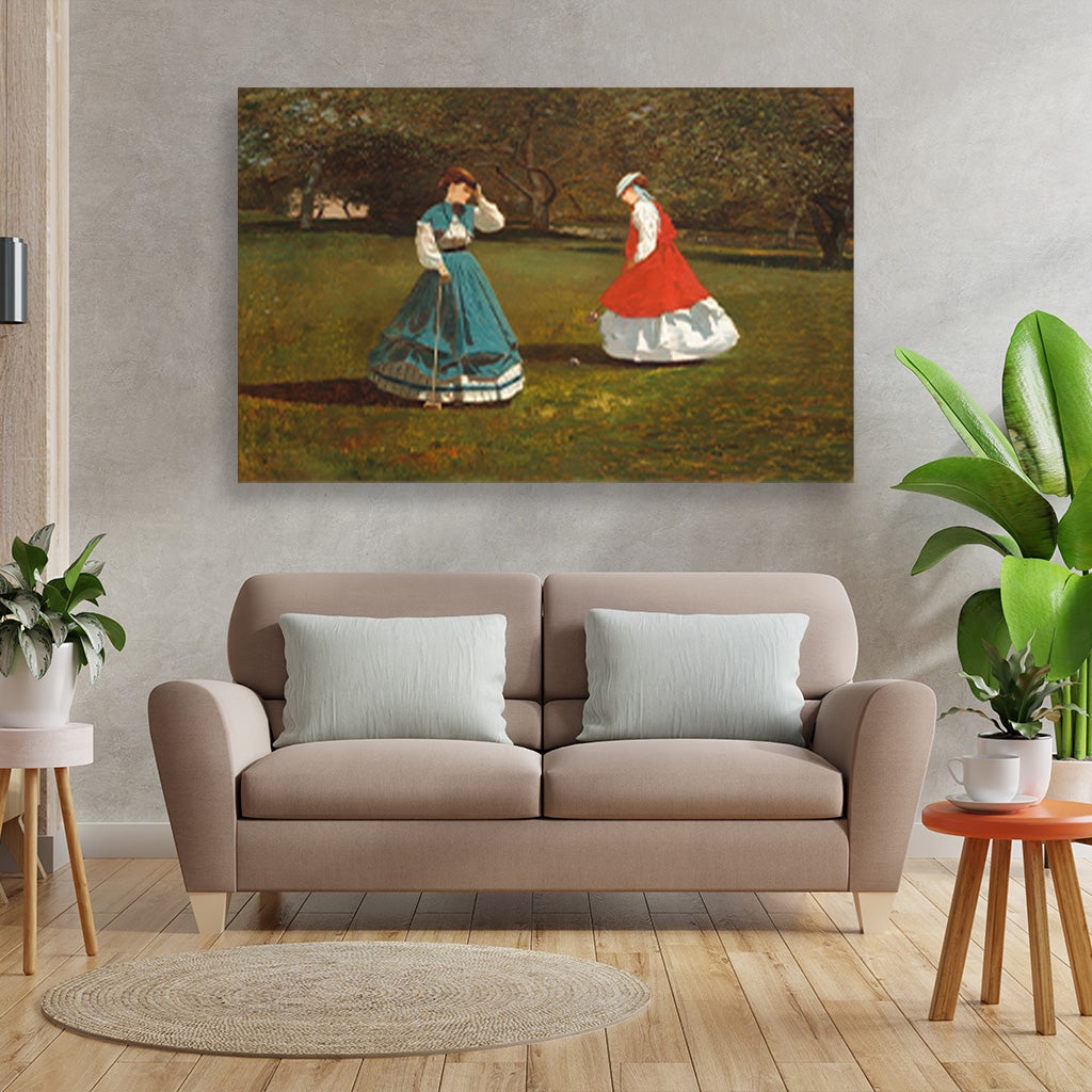 A Game of Croquet painting - Meri Deewar 3 : 2 Horizontal Premium Wall Art Canvas by MeriDeewar