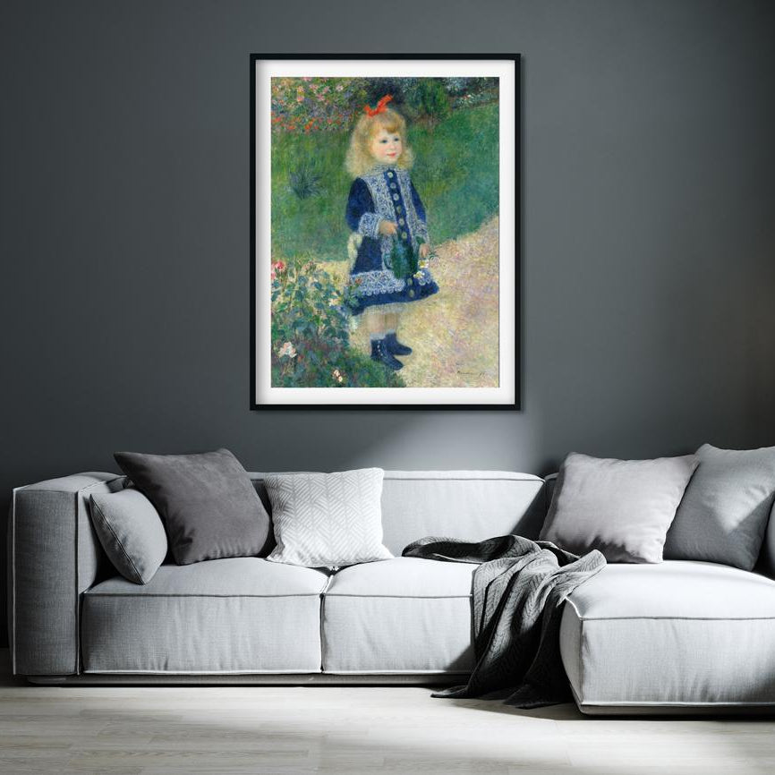 A Girl with a Watering Can Painting-Meri Deewar 3 : 4.2 Vertical Premium Wall Art Canvas by MeriDeewar