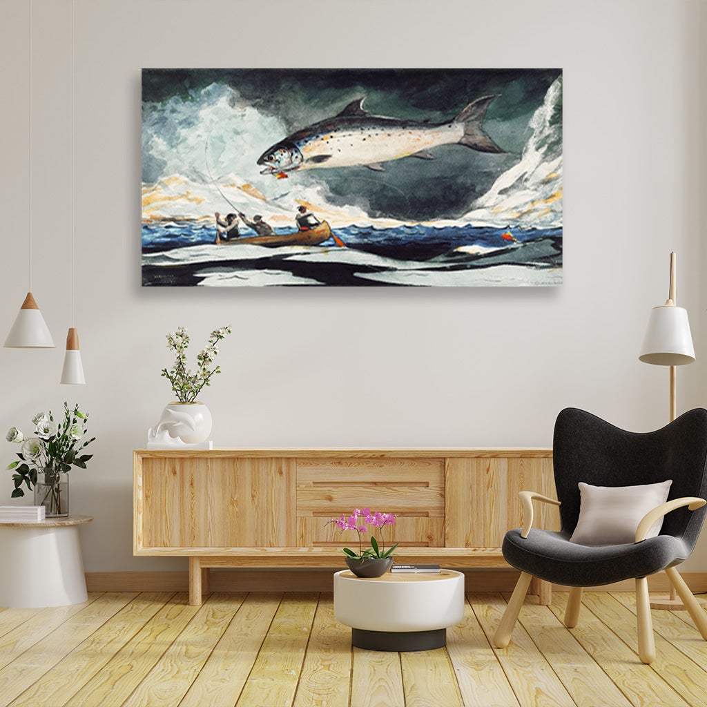 A Good Pool Saguenay River painting - Meri Deewar 2 : 1 Horizontal Premium Wall Art Canvas by MeriDeewar