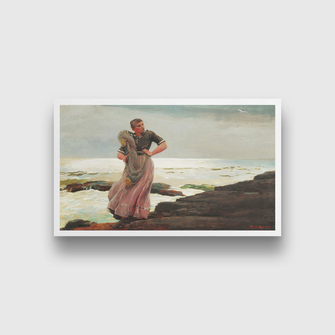 A Light on the Sea painting - Meri Deewar 2 : 1 Horizontal Premium Wall Art Canvas by MeriDeewar