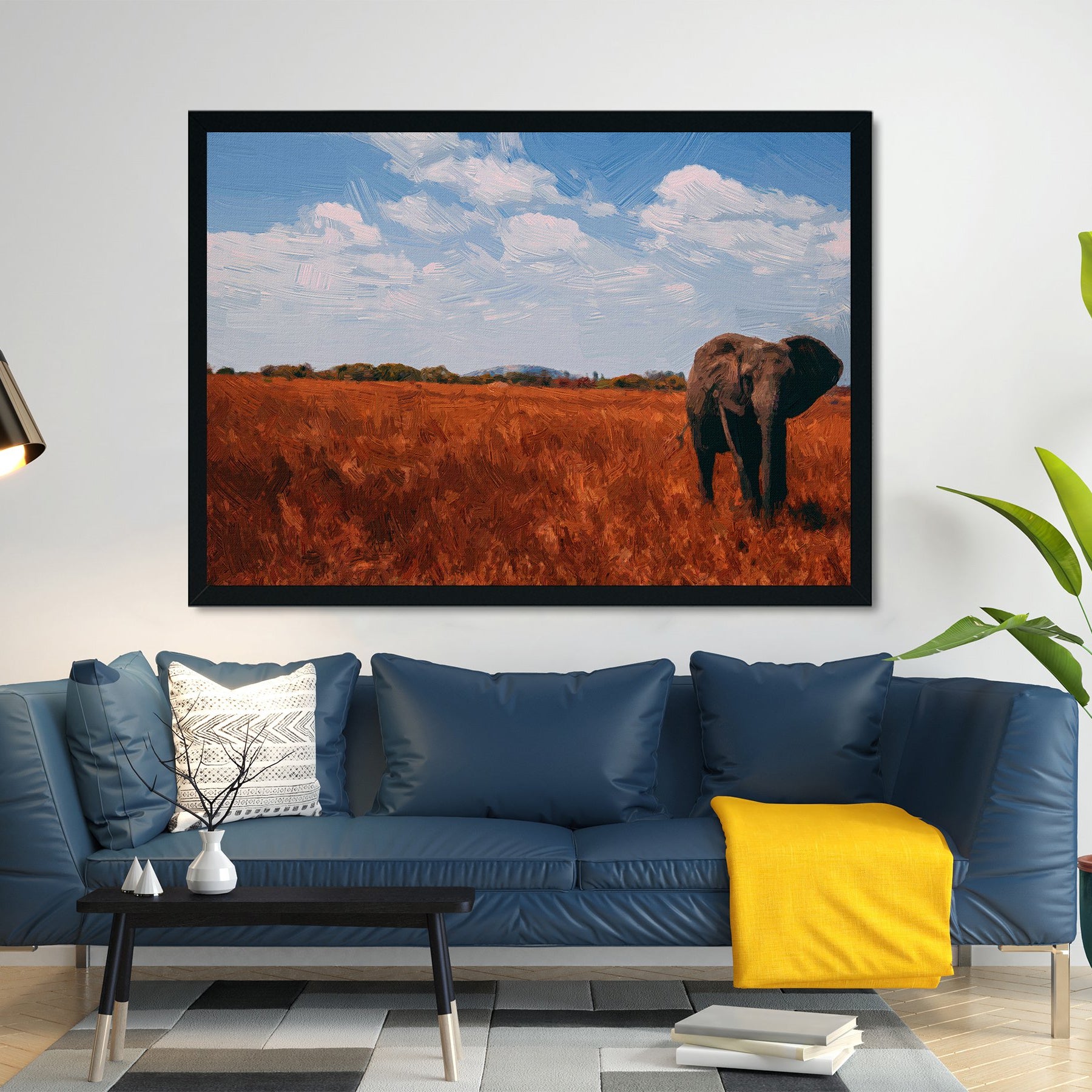 A male Asian elephant Painting - Meri Deewar 3 : 2 Horizontal Premium Wall Art Canvas by MeriDeewar