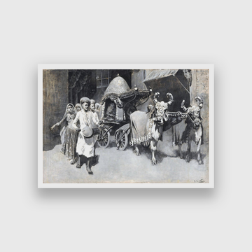 A Marriage Procession in India Painting 3 : 2 Horizontal Premium Wall Art Canvas by MeriDeewar